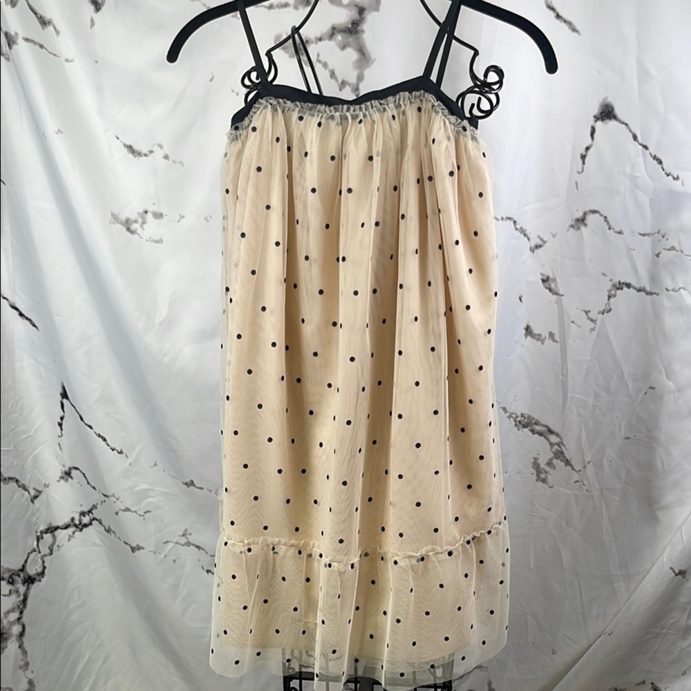 GAP Kids Sleeveless Tulle Dress Pullover Polka Dot Layered Lined Ruffled Hem